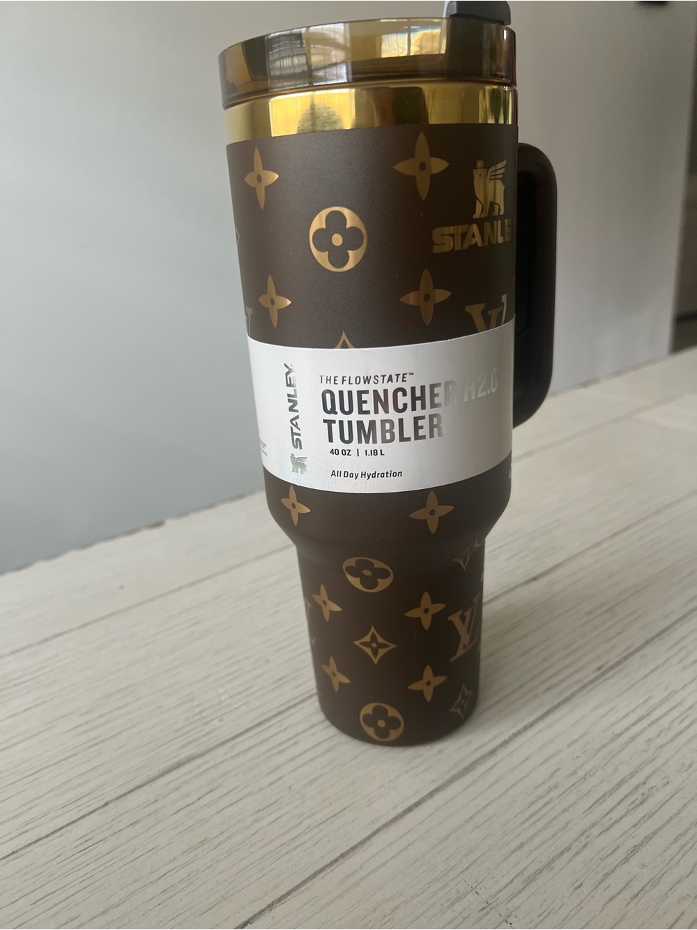 NWT Stanley x LV Monogram Quencher Tumbler - Brown & Gold - Picture 2 of 5